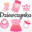 balon foliowy bodo girl dziewczynka dekoracja na baby shower gender reveal bialy 18 rnd