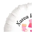 balon foliowy bodo girl kochana dziewczynka dekoracja na baby shower bialy 18 rnd