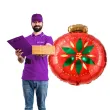 balon foliowy bombka z kwiatem czerwony partydeco 18 rnd