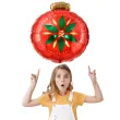 balon foliowy bombka z kwiatem czerwony partydeco 18 rnd