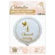 balon foliowy chrzest swiety golabek i kelich ihs bialy godan 18 rnd