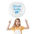 balon foliowy chrzest swiety stopki bialo blekitny 18 rnd