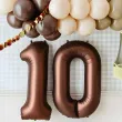 balon foliowy cyfra 0 dekoracja na urodziny brazowy matowy 34 dgt