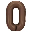 balon foliowy cyfra 0 dekoracja na urodziny brazowy matowy 34 dgt
