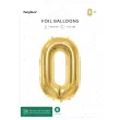 balon foliowy cyfra 0 jasnozloty partydeco 34 dgt