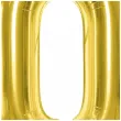 balon foliowy cyfra 0 jasnozloty partydeco 34 dgt