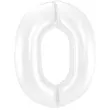 balon foliowy cyfra 0 metaliczny mat bialy folat 34 dgt