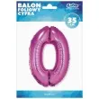 balon foliowy cyfra 0 rozowy godan 14 dgt