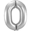 balon foliowy cyfra 0 srebrny folat 34 dgt