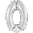balon foliowy cyfra 0 srebrny godan 14 dgt