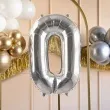 balon foliowy cyfra 0 srebrny partydeco 34 dgt