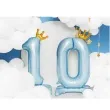 balon foliowy cyfra 0 stojaca blekitny partydeco 33 dgt