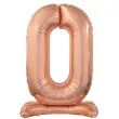 balon foliowy cyfra 0 stojaca rozowe zloto godan 29 dgt