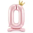 balon foliowy cyfra 0 stojaca rozowy partydeco 33 dgt