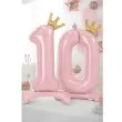 balon foliowy cyfra 0 stojaca rozowy partydeco 33 dgt