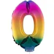 balon foliowy cyfra 0 teczowy funny fashion 16 dgt