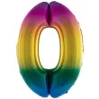 balon foliowy cyfra 0 teczowy funny fashion 40 dgt