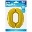 balon foliowy cyfra 0 zloty mat godan 45 dgt