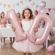 balon foliowy cyfra 1 dekoracja na urodziny rozowy matowy 34 dgt