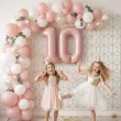 balon foliowy cyfra 1 dekoracja na urodziny rozowy matowy 34 dgt