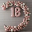 balon foliowy cyfra 1 dekoracja na urodziny rozowy matowy 34 dgt