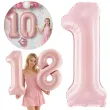 balon foliowy cyfra 1 dekoracja na urodziny rozowy matowy 34 dgt