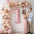 balon foliowy cyfra 1 dekoracja na urodziny rozowy matowy 34 dgt