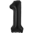 balon foliowy cyfra 1 matowa czarny godan 33 dgt