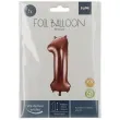 balon foliowy cyfra 1 metaliczny brazowy folat 34 dgt