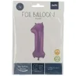 balon foliowy cyfra 1 metaliczny mat fioletowy folat 34 dgt