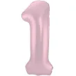 balon foliowy cyfra 1 metaliczny mat rozowy pastelowy folat 34 dgt