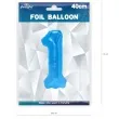 balon foliowy cyfra 1 niebieski partypal 16 dgt