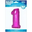 balon foliowy cyfra 1 rozowy godan 34 dgt