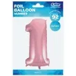 balon foliowy cyfra 1 rozowy jasny godan 45 dgt