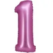 balon foliowy cyfra 1 rozowy satynowy godan 30 dgt
