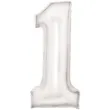 balon foliowy cyfra 1 satynowy bialy amscan 34 dgt