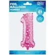 balon foliowy cyfra 1 serca rozowy godan 26 dgt