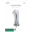 balon foliowy cyfra 1 srebrny partydeco 34 dgt