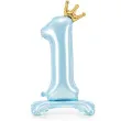 balon foliowy cyfra 1 stojaca blekitny partydeco 33 dgt