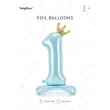 balon foliowy cyfra 1 stojaca blekitny partydeco 33 dgt