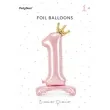 balon foliowy cyfra 1 stojaca rozowy partydeco 33 dgt