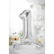 balon foliowy cyfra 1 stojaca srebrny partydeco 27 dgt