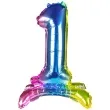 balon foliowy cyfra 1 stojaca teczowa arpex 16 dgt