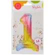balon foliowy cyfra 1 stojaca teczowa arpex 16 dgt