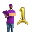 balon foliowy cyfra 1 stojaca zloty dekoracjepolska 30 dgt