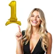 balon foliowy cyfra 1 stojaca zloty godan 29 dgt