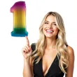balon foliowy cyfra 1 teczowy funny fashion 40 dgt
