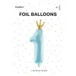 balon foliowy cyfra 1 z korona blekitno zloty partydeco 35 dgt
