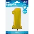 balon foliowy cyfra 1 zloty mat godan 45 dgt
