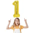 balon foliowy cyfra 1 zloty partypal 16 dgt